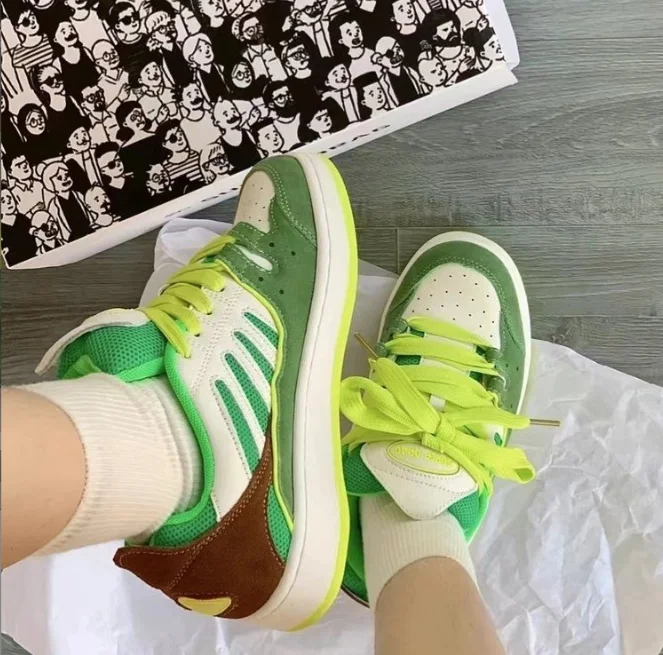 New women casual breathable mesh shoe board with flat bottom lace up