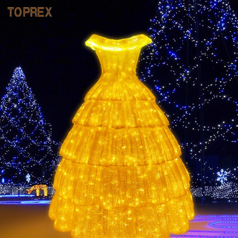 IP65 Waterproof Outdoor Use Customizable Acrylic Led Wedding Light Dress