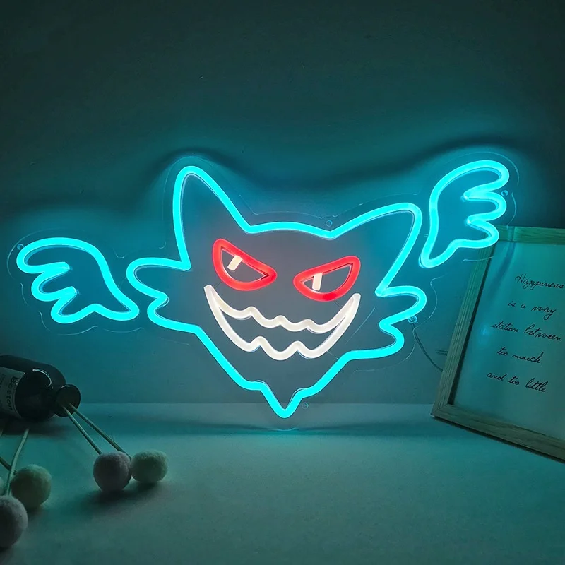 Wholesale neon light emitting diode home decoration cartoon design acrylic style grids bar atmosphere light