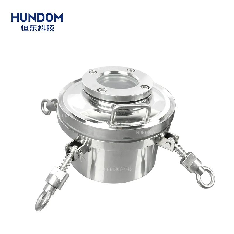 Stainless steel food grade manhole cover manway with sight glass top see sight manhole cover