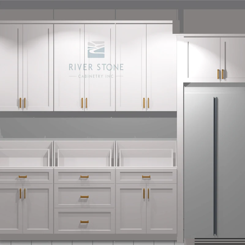 American Popular MDF White Shaker Kitchen Cabinet Ready-to-Assemble Modular Kitchen Pantry Wood Style Panel