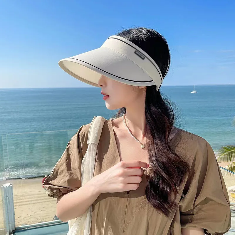 AI-MICH Promotion Wholesale Hat Sunscreen Foldable Woven Straw  Summer Bucket Hat Big Brim Sun Visor Beach Hat For Women