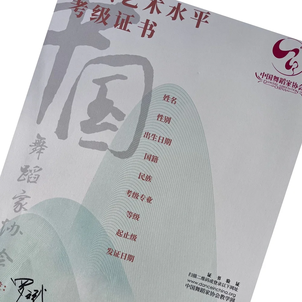 High Quality Security Paper with CBS-1 Anti-alter for Certificate Printing Label Printing Cheque  Printing