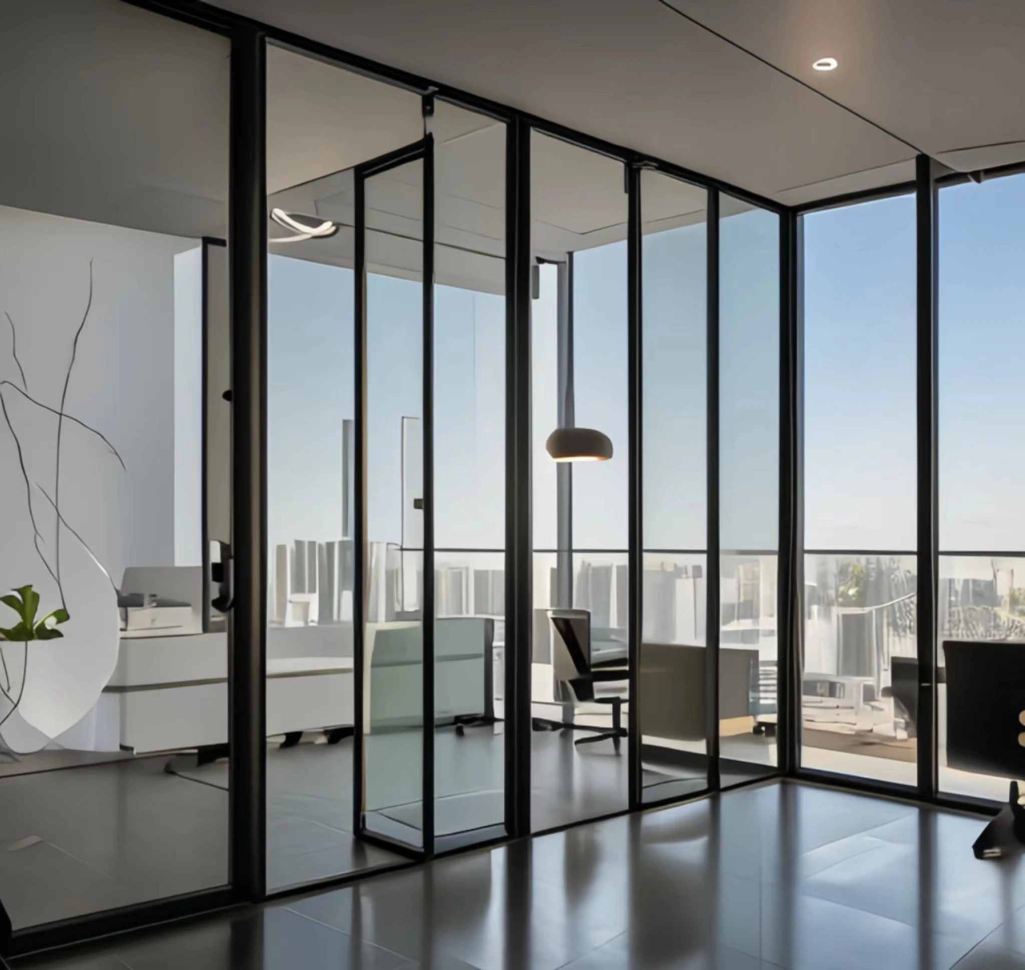 HDSAFE interior french custom glass partition wall factory quality odm oem thermal insulation glass divider wall system
