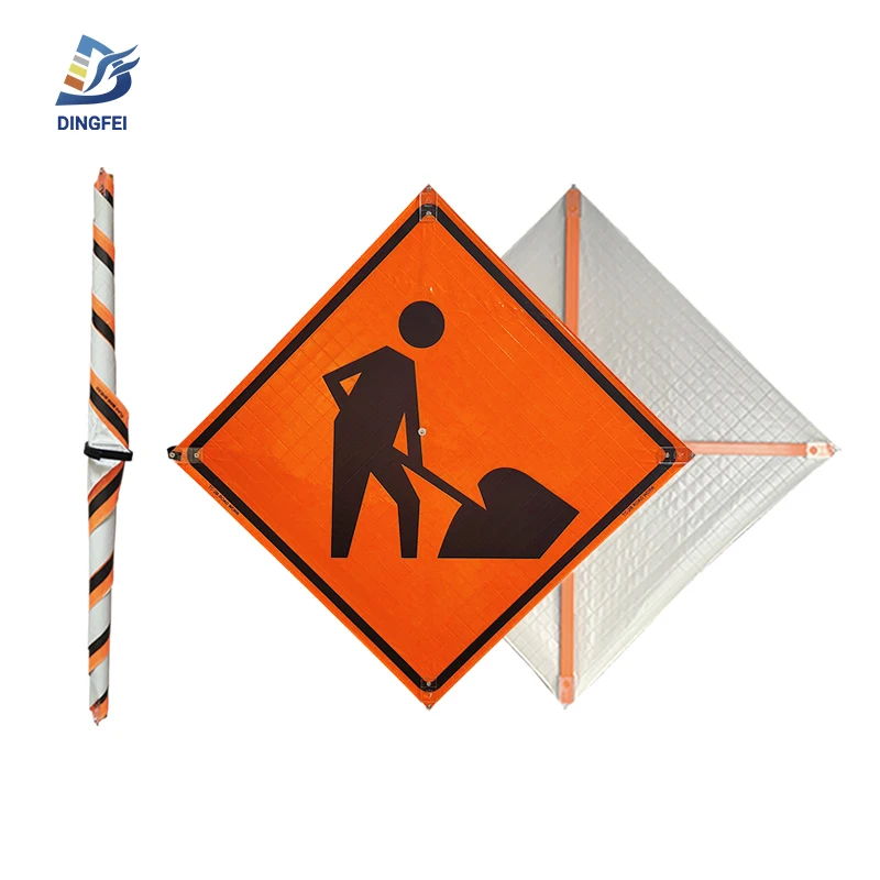 TC-2B MUTCD Construction Temporary Road Work Road Work Short Duration High Intensity Vinyl Reflective Roll Up Traffic Signs