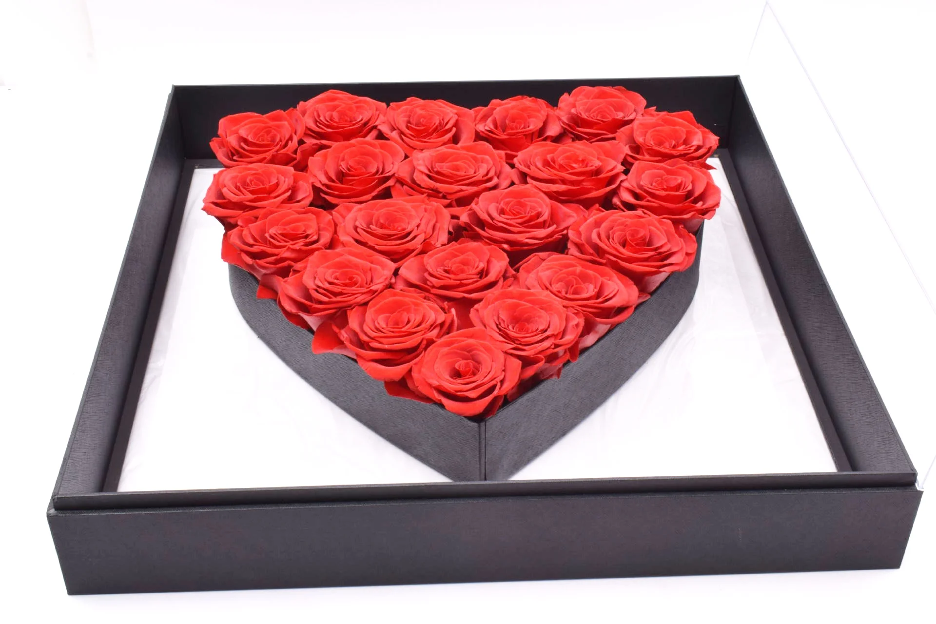 INUNION Lovely Immortal Fleur Preserved Roses In acrylic Box Forever Love Rose Christmas Gift Mom Preserved Flowers