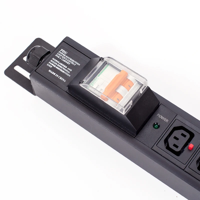 Hot Selling 1.5U Anti Pull-off C13 C19 Socket Mixed PDU with 2P 16A Circuit Breaker