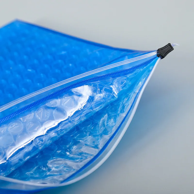 Wholesale transparent zipper bubble mailer plastic ziplock bubble bag heart  zipper bubble bag