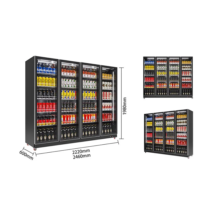 Wholesale commercial beverage refrigerator glass door display cabinet high quality refrigeration equipment