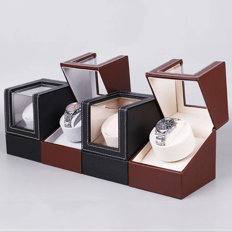 Brand Luxury Mechanical Wrist Watch Storage Organizer Watch Box Holder Display Automatic Watch Rotating Winder Gift Box