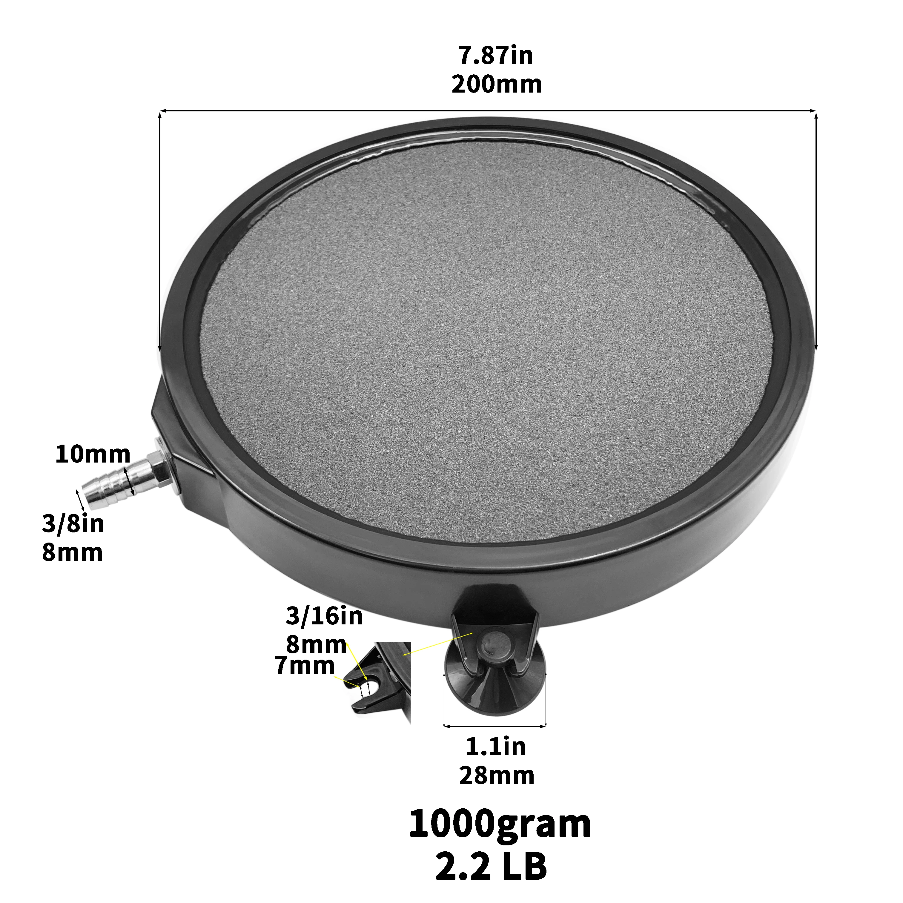 HiSin BS016 Grey 200*H27Mm In Bulk Disc Shape Air Stone Marine Aquatic Aquarium Fish Tank Accessories