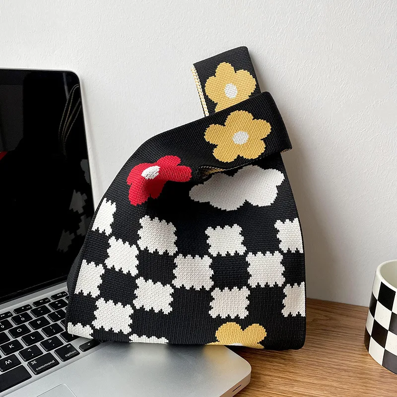 2023 Designer Mini Purse Custom Shoulder Bag Knitted Flowers Checkered Tote Bag Morocco Tote Bag