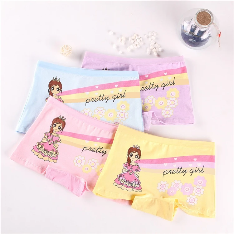 
Custom Cotton Baby Girls Panties Boxer Shorts Lovely Printed Kids Underwear 