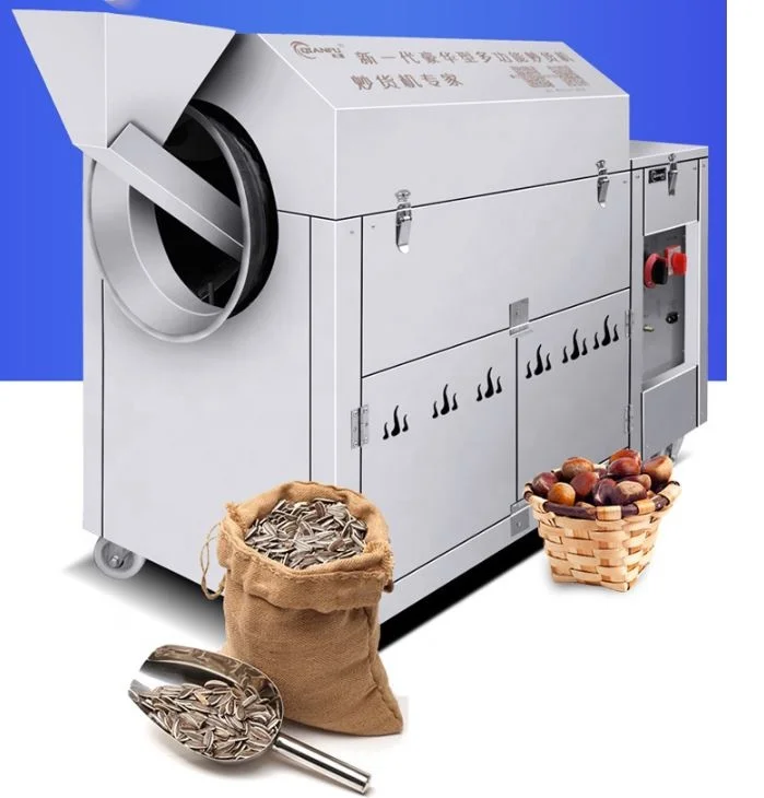 Gas electric two kinds of heating methods chestnut roasting machine commercial nut peanut roaster for sale