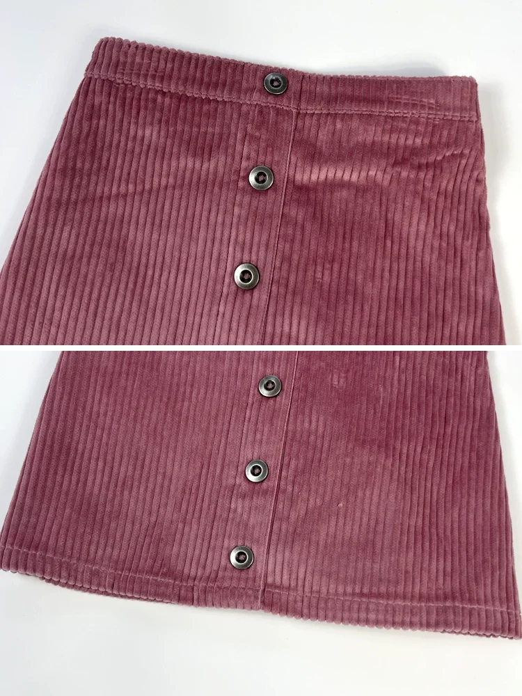 Wholesale Summer Baby Kids Newborn Solid Corduroy Cotton Clothing Button Mini Dress Girls Skirts