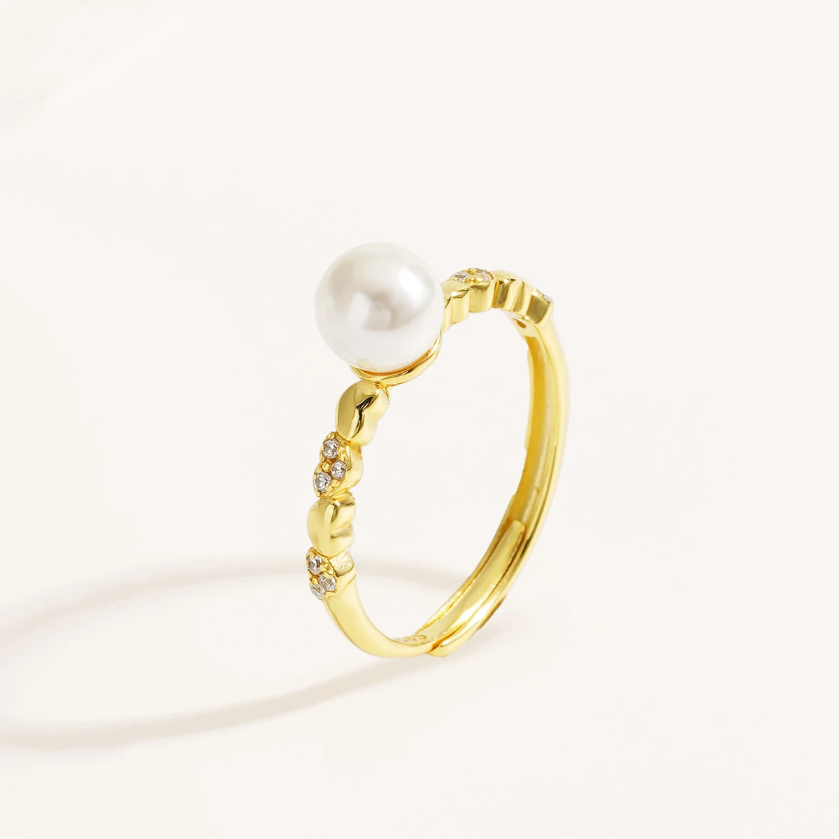 DQ8782R 925 Серебряные кольца 925 стерлингового серебра имитация жемчуга циркон кольцо регулируемые жемчужные кольца ювелирные изделия для женщин