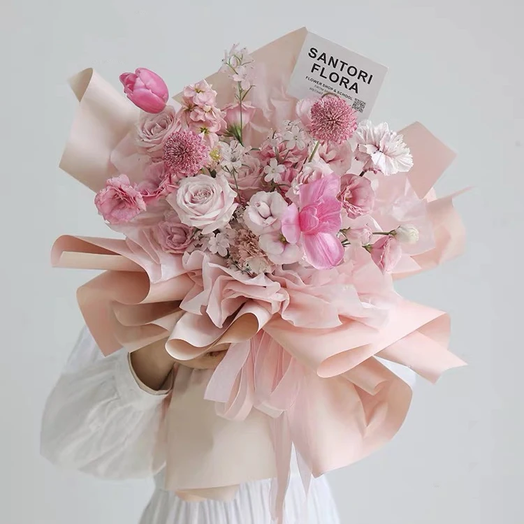 Wholesale korea style waterproof flower bouquet packing paper two Sided matte flower wrapping paper