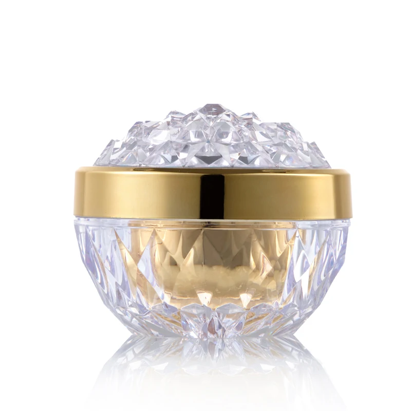 Free Samples Luxury Gold Acrylic Container Cosmetic 30g 50g Glitter Crystal Cream Jar With Lids