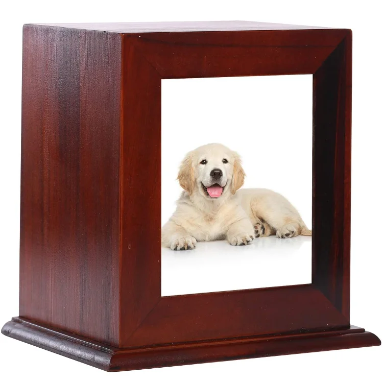 customized photo wooden urn animal urn wooden funeral supplies pet supplies coffin