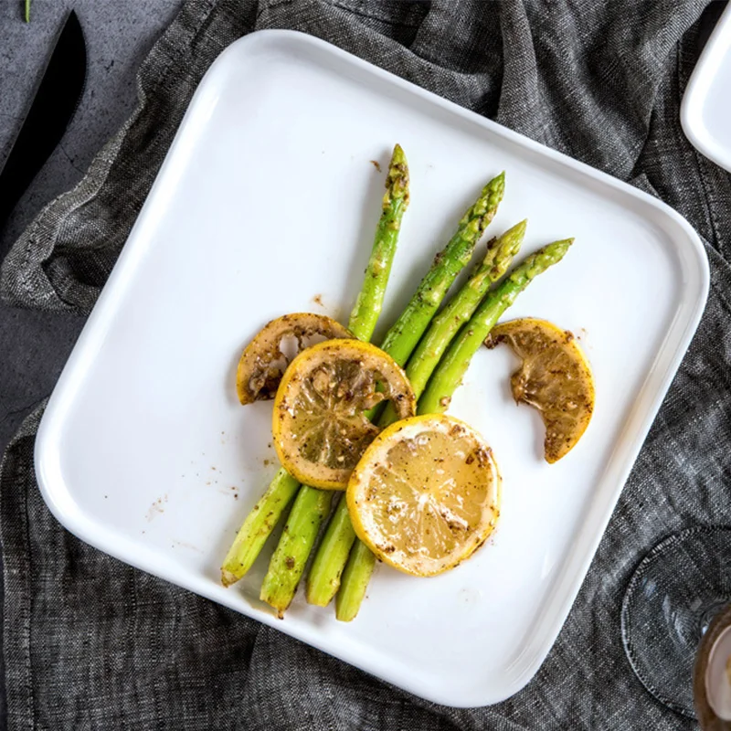 Рождественский набор посуды десертная тарелка фарфоровая квадратная плоская белая керамическая для стейка столовые тарелки ресторана