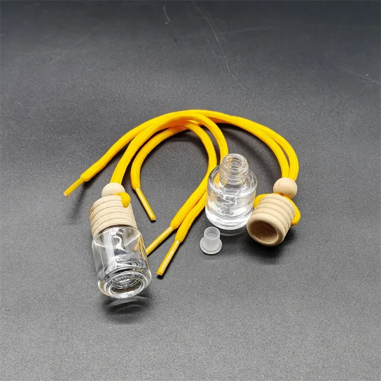 wholesale 5ml round glass bottle perfume diffuser indoor aroma pendant Car air outlet perfume hang
