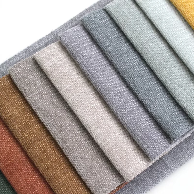 Chenille Linen Polyester Fabric Luxury  Sofa Upholstery Waterproof Hometextile Curtain Toy Fabric Warp Knitted