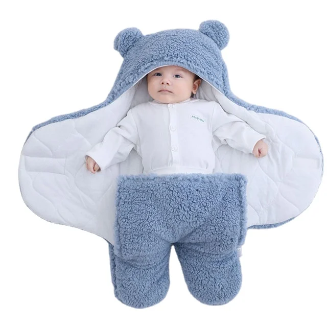Factory OEM Baby Products Newborn Baby sleep sack Soft Infant bear shaped plush Sleeping Bag Stroller Wrap