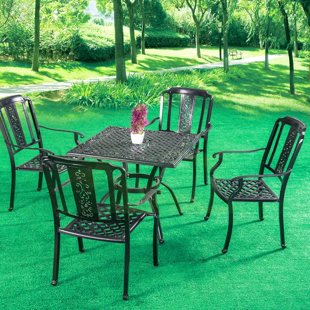 Outdoor simple garden courtyard hotel leisure table and chair milk tea shop  table and chair 4-piece set