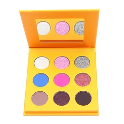 Diy Eyeshadow Palette Private Label Custom Logo Wholesale Oem 9Colors Shimmer Eye Shadow Kit High Pigment Nude Glitter Eyeshadow