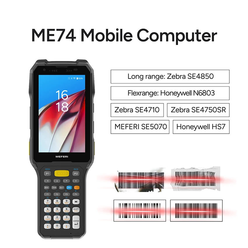 MEFERI ME74 IP68 waterproof industrial bar code reader rugged pdas android 13 barcode scanner handheld PDA with 5G network