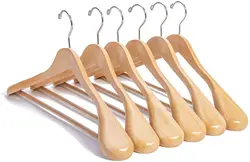 Factory Direct  High Quality Wooden Hanger Clothes Metal Hook   Wide Shoulder Hanger