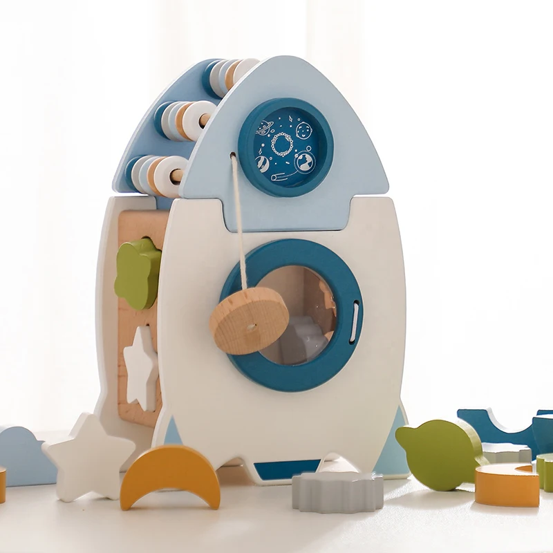 2024 5 в 1 детская деревянная космическая ракета