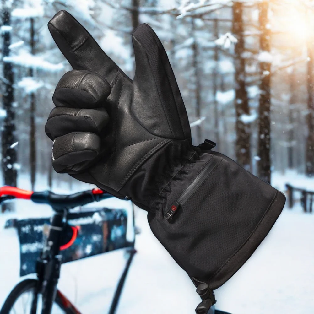 Waterproof Heated Gloves Touch-Screen 3 level switch for Men and Women for Skiing Riding and Cycling in Winter