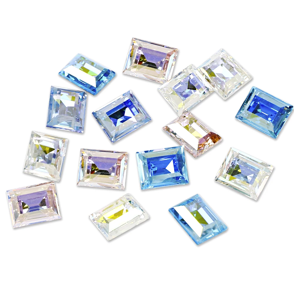 Fashion Rectangle Shape Fancy Stone Best Quality Glass Rhinestone Point back Crystal Stone For Jewelry Accessories