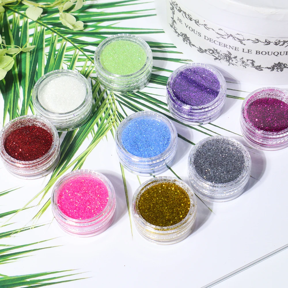 12 Style Colorful Radium Glitter Nail Art Sequins Ultrafine Laser Flash