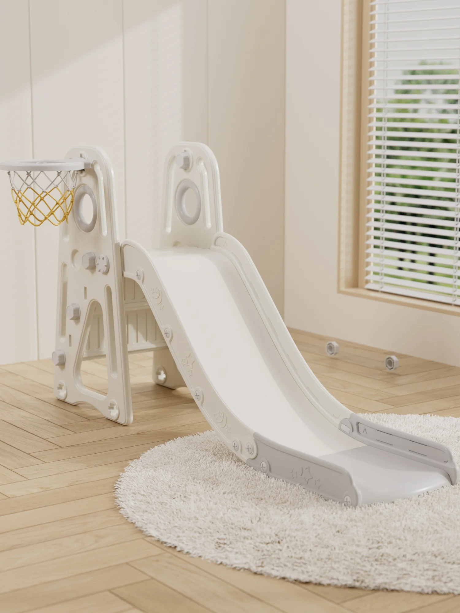 ejiale toys Foldable Toddler Indoor Mini Play Climbing Slides With Ball Pit Children Stair  Swing And Slide Set For Kids