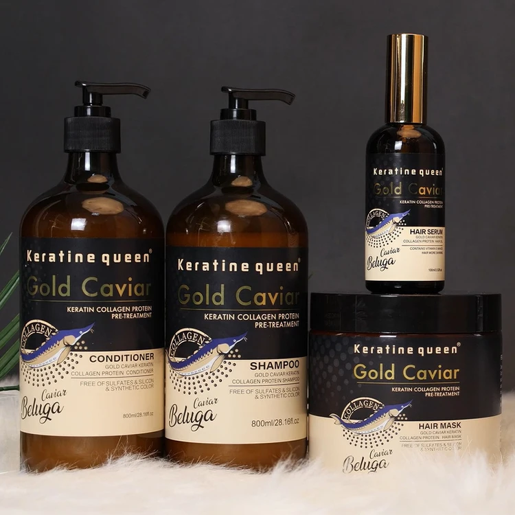 Customize Logo Brand Black Caviar Active Clarifying Shampoo And Conditioner Set for Repairing Hair