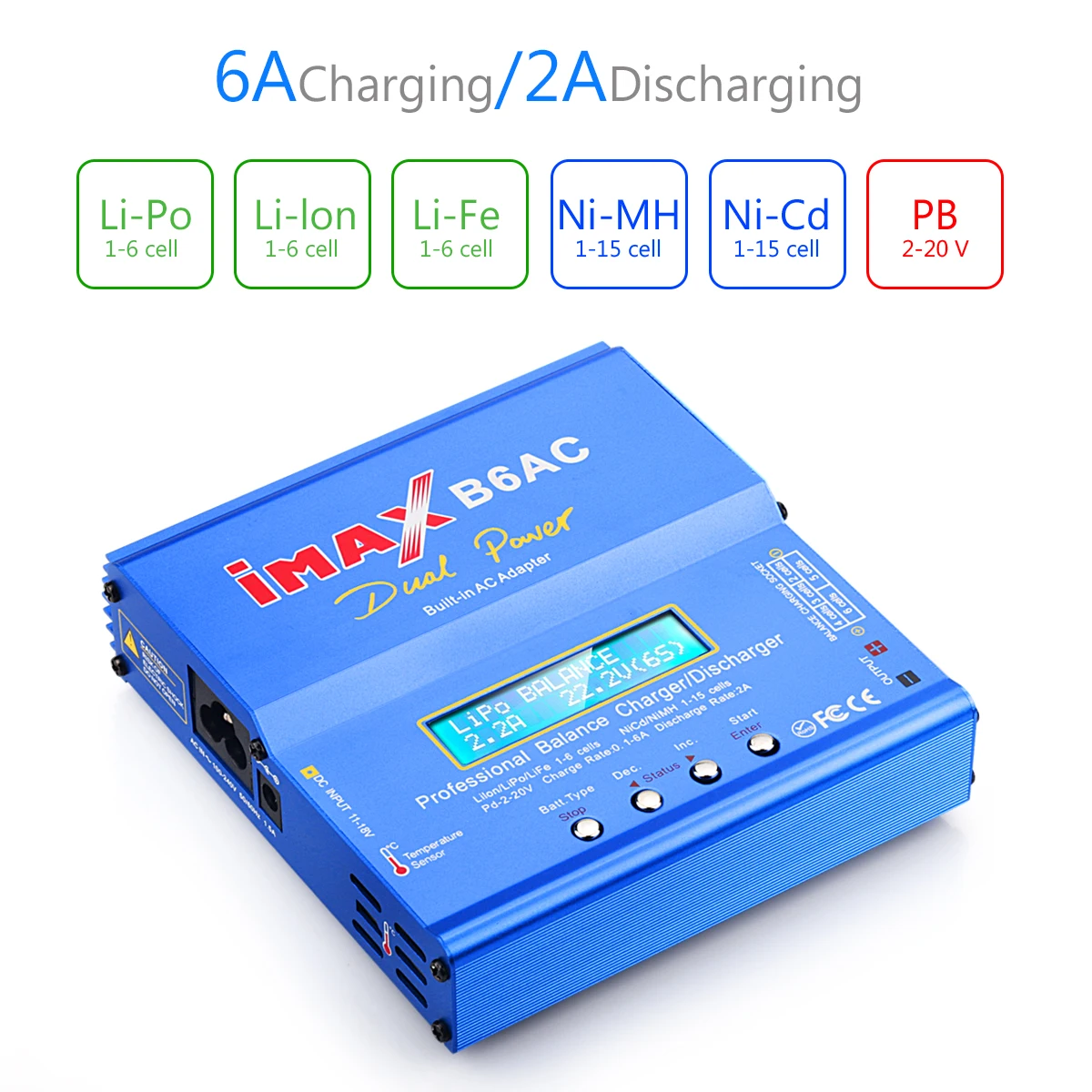 HTRC IMAX B6AC 80W 6A airsoft  Lipo Battery Balance Charger Discharger Dual Power Lipo Nimh Nicd Charger With Digital LCD Screen