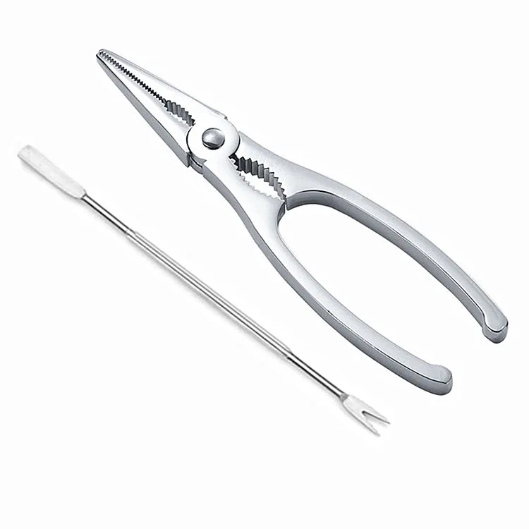 
Factory sales Seafood tools Zinc Alloy Walnut Crab Lobster Fork Needles Walnut Seafood Tool Sets 