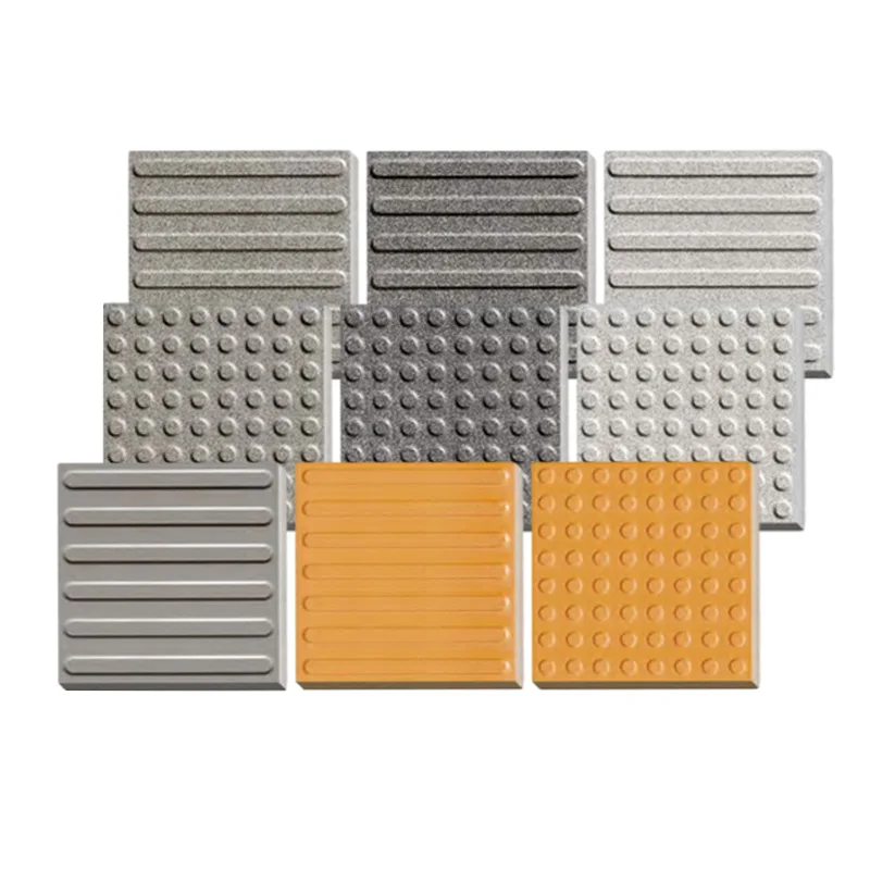 Glazed anti slip yellow gray black blue red white blind tiles porcelain tactile track brick Outdoor Blind Tiles For Side Road