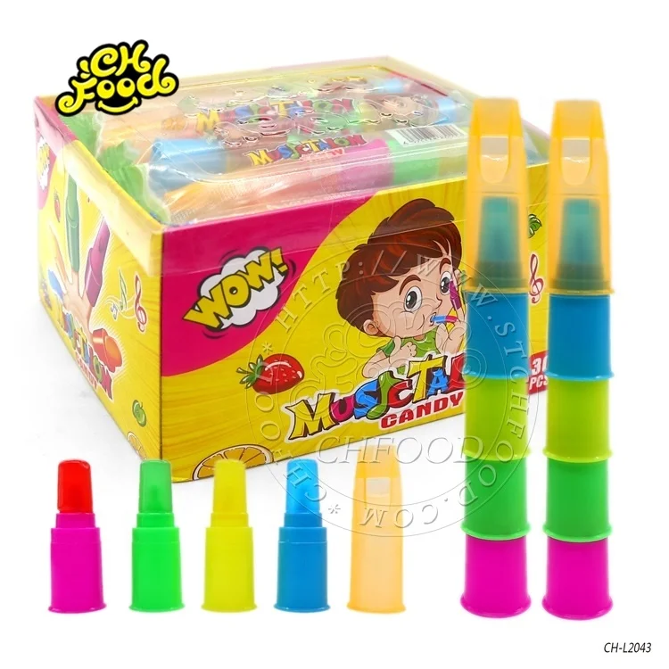 Halal Music Finger Candy Hard candy Whistle Lollipop Candy With Toy