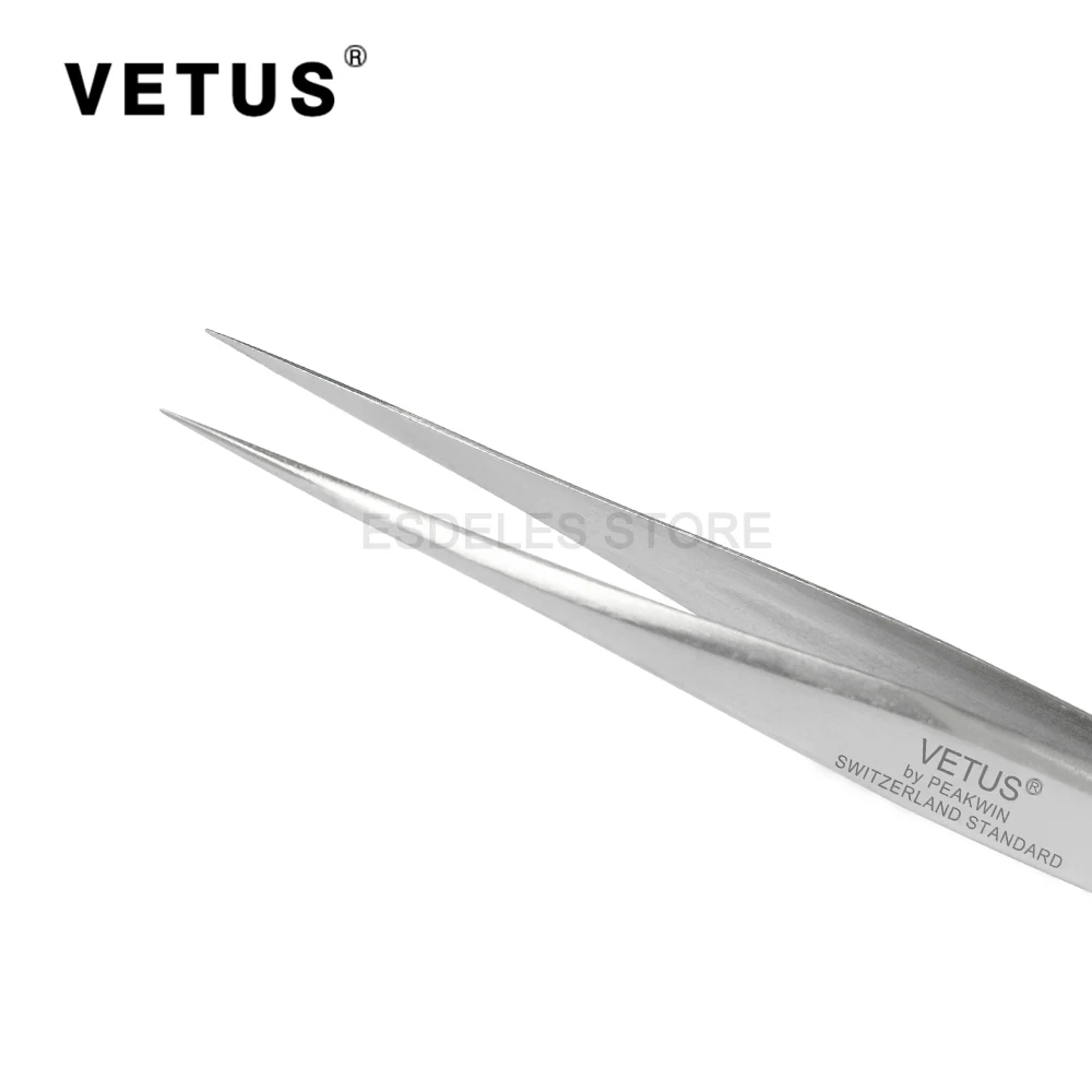 ST-10 High Quality professional stainless steel slant ESD Stainless Steel VETUS  Tweezers