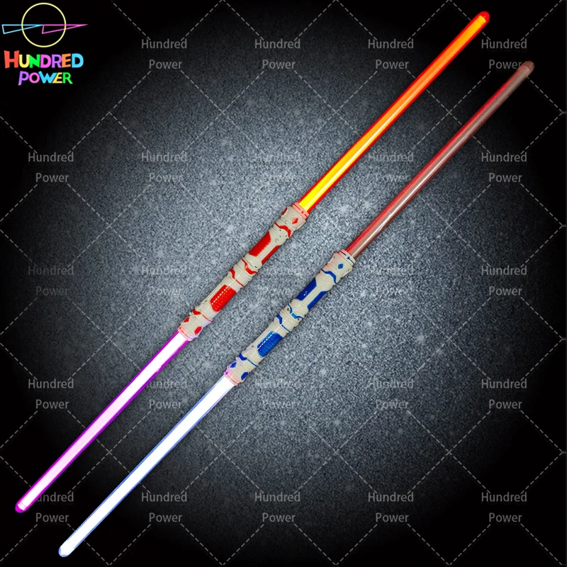 Hundred Power 2 in 1 Double Bladed Lightsaber Light Up Saber Connectable LED Flashing Light-up Sword Toy