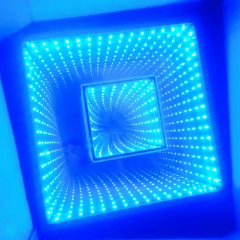 RGB Wired Tempered glass Lighted Portable Double 3D Mirror Led Dance Floor for Club Wedding Party Disco