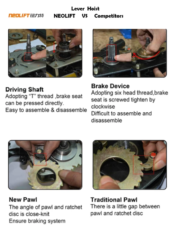 Высококачественный рычажный подъемник 1t цепной