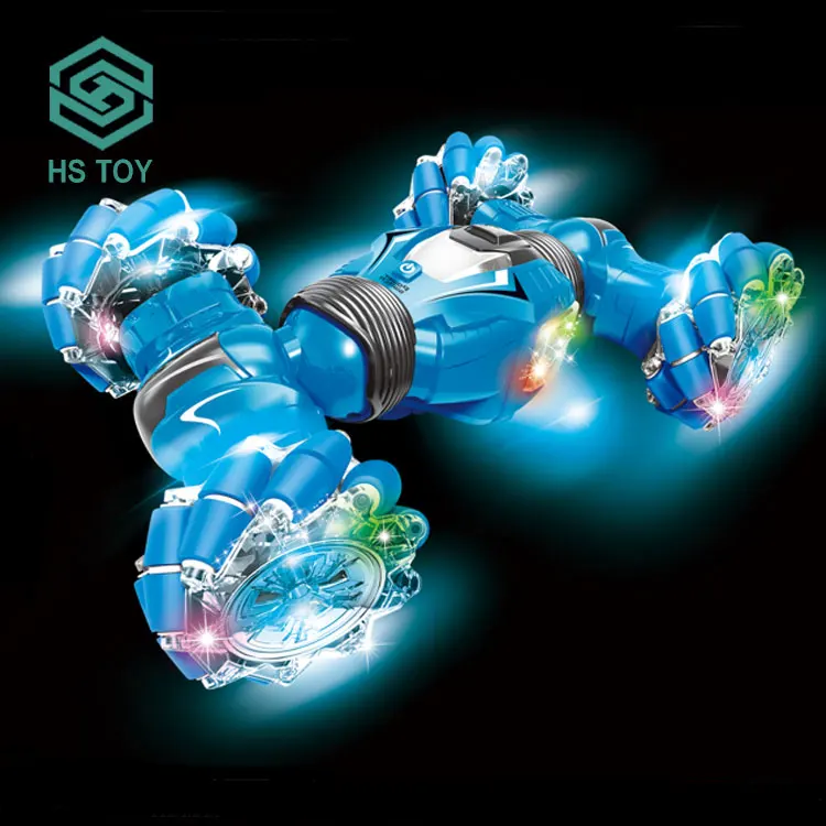 HS 1/12 Latest 2.4g Dual Remote Control Double Sided Easy Fun Gesture Stunt Twist 360 Degree Rolling Car With USB