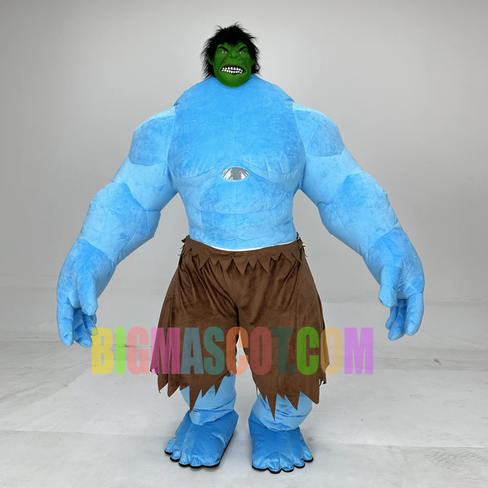 Customized Blue Monster Adult walking Fursuit Cosplay Inflatable Hulk Mascot Costume for Halloween Party