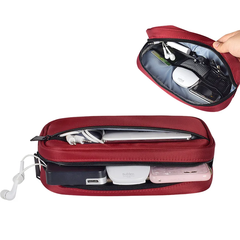 Оптовая Продажа Многослойные для хранения необходимых принадлежностей Многофункциональный цифровой кабель изготовленным на заказ логосом электронные аксессуары Организатор мешок с застежкой-молнией
