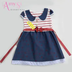 MQL004 Free Shipping wholesale yiwu market kids garments baby girls summer denim dress for 1 - 2 years old