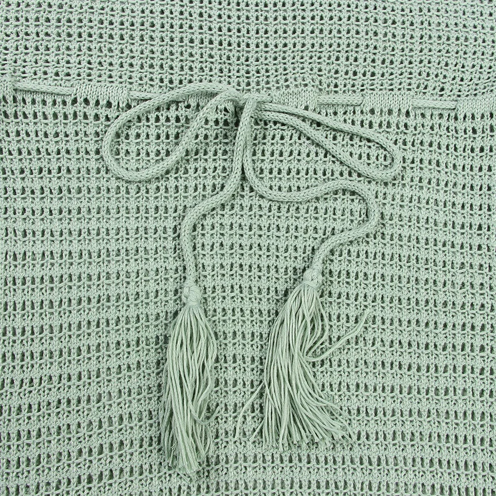 Vacation swimsuit long skirt hollow out knitted tassel dress beach cover up